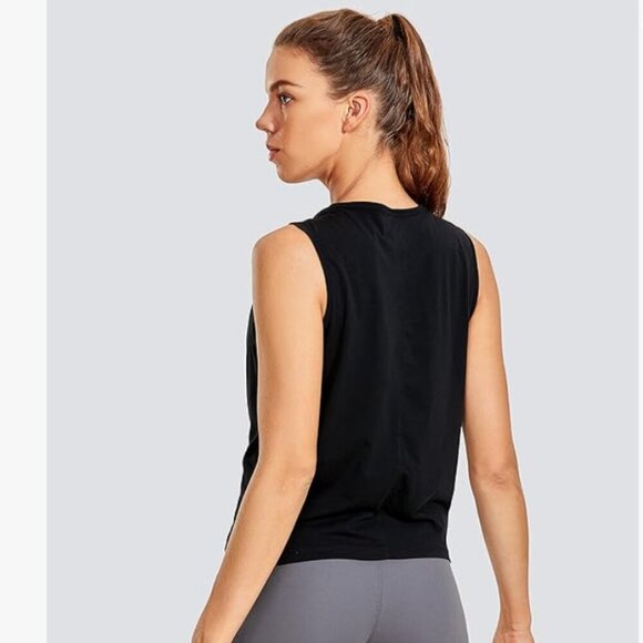 CRZ YOGA Black Twist Front Tank Top - Picture 2 of 8